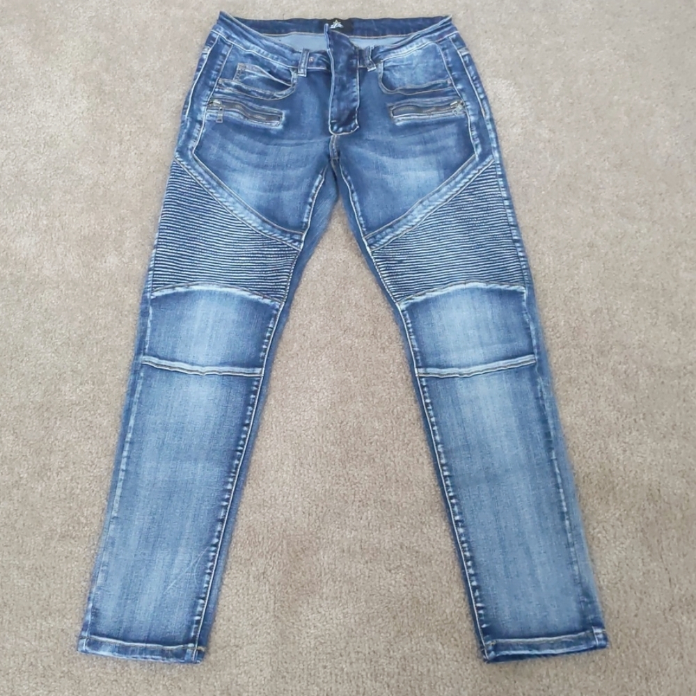 Men's skinny biker/moto jeans